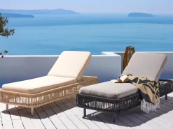 Gartenliege Rattan Grau Osini