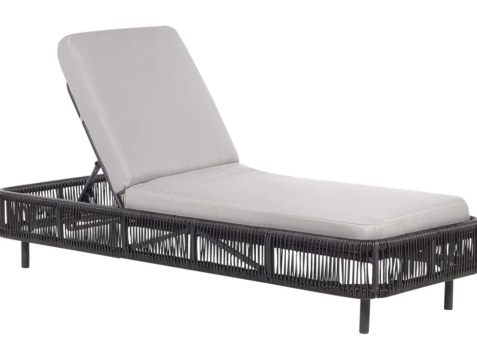 Gartenliege Rattan Grau Osini