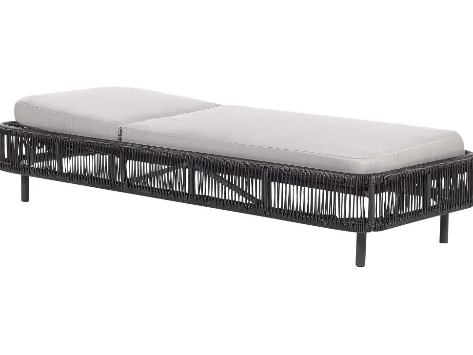 Gartenliege Rattan Grau Osini