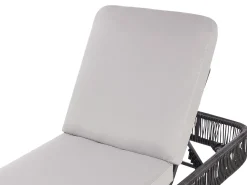 Gartenliege Rattan Grau Osini