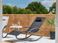 Gartenliege Stahl Textilbespannung Schwarz Schaukelfunktion Carano Ii