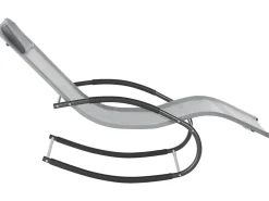 Gartenliege Stahl Textilbespannung Hellgrau Schaukelfunktion Carano Ii