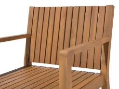 Gartenmöbel Set Akazienholz Hellbraun 8-Sitzer Auflagen Blattermuster Sassari