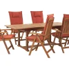 Gartenmöbel Set Akazienholz 6-Sitzer Rechteckig Auflagen Terracotta Java