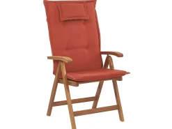 Gartenmöbel Set Akazienholz 6-Sitzer Rechteckig Auflagen Terracotta Java