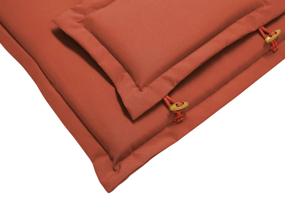 Gartenmöbel Set Akazienholz 6-Sitzer Rechteckig Auflagen Terracotta Java
