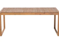 Gartenmöbel Set Akazienholz Hellbraun 8-Sitzer Auflagen Blau Sassari