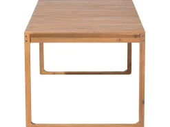 Gartenmöbel Set Akazienholz Hellbraun 8-Sitzer Auflagen Blau Sassari