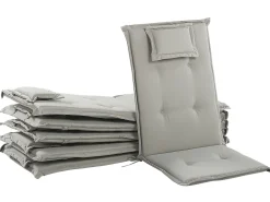 Gartenmöbel Set Akazienholz 6-Sitzer Rechteckig Auflagen Grau-Beige Toscana