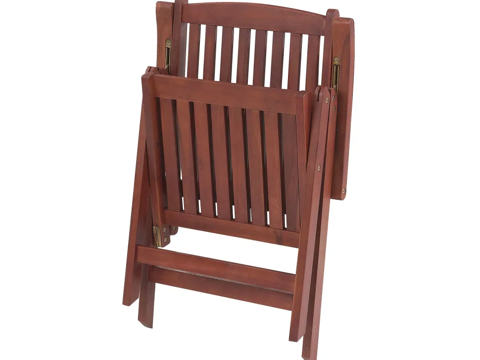 Gartenmöbel Set Akazienholz 6-Sitzer Rechteckig Auflagen Terracotta Toscana