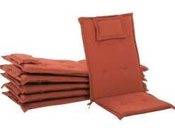 Gartenmöbel Set Akazienholz 6-Sitzer Rechteckig Auflagen Terracotta Toscana