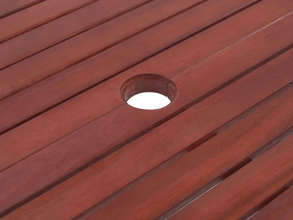 Gartenmöbel Set Akazienholz 6-Sitzer Rechteckig Auflagen Terracotta Toscana