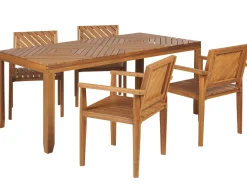 Gartenmöbel Set Akazienholz Hellbraun 4-Sitzer Baratti