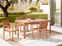 Gartenmöbel Set Akazienholz Hellbraun 4-Sitzer Baratti