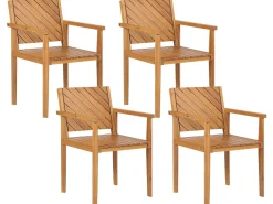 Gartenmöbel Set Akazienholz Hellbraun 4-Sitzer Baratti