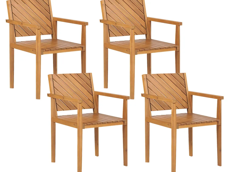 Gartenmöbel Set Akazienholz Hellbraun 4-Sitzer Baratti