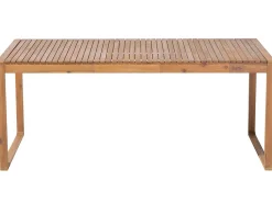 Gartenmöbel Set Akazienholz Hellbraun 6-Sitzer Auflagen Blau Sassari