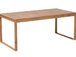 Gartenmöbel Set Akazienholz Hellbraun 6-Sitzer Auflagen Blau Sassari