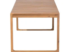 Gartenmöbel Set Akazienholz Hellbraun 6-Sitzer Auflagen Blau Sassari