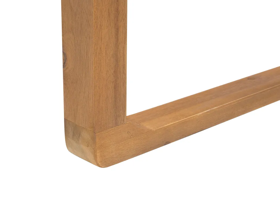 Gartenmöbel Set Akazienholz Hellbraun 6-Sitzer Auflagen Blau Sassari