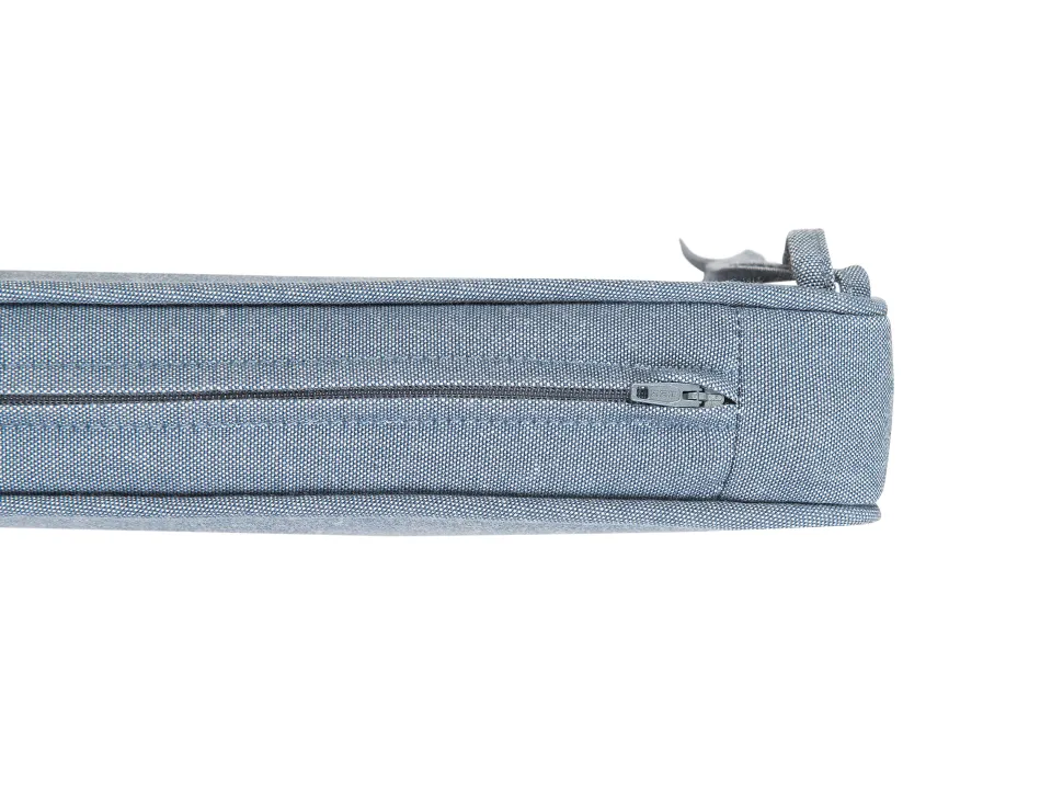 Gartenmöbel Set Akazienholz Hellbraun 6-Sitzer Auflagen Blau Sassari