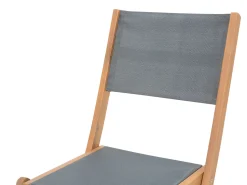 Gartenmöbel Set Akazienholz Hellbraun 8-Sizer Textilbespannung Grau Cesana