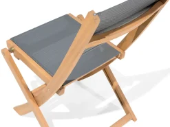 Gartenmöbel Set Akazienholz Hellbraun 8-Sizer Textilbespannung Grau Cesana