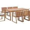 Gartenmöbel Set Akazienholz Hellbraun 8-Sitzer Auflagen Taupe Sassari