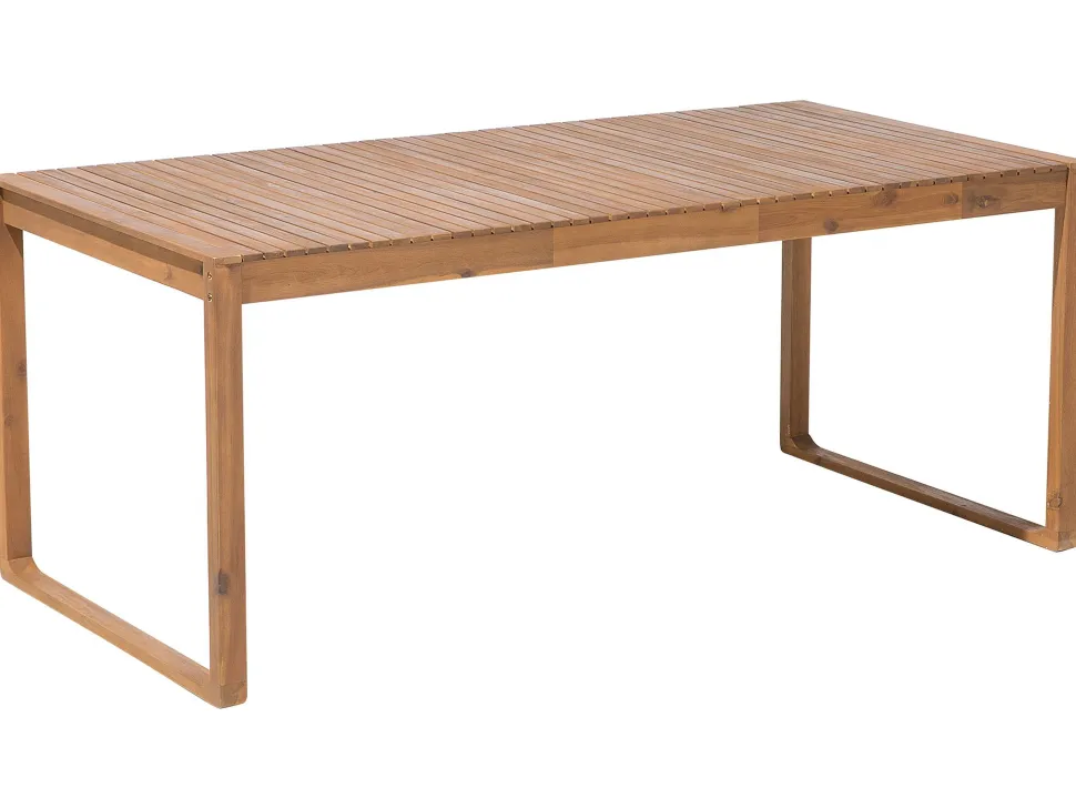 Gartenmöbel Set Akazienholz Hellbraun 8-Sitzer Auflagen Taupe Sassari