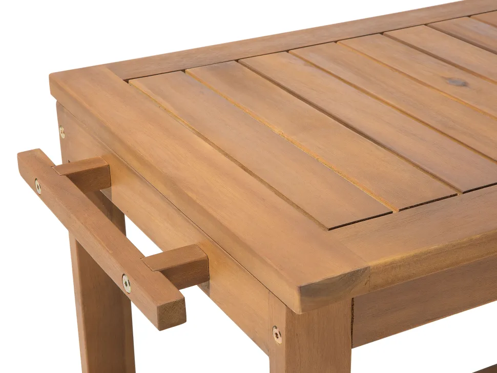 Gartenmöbel Set Akazienholz Hellbraun 8-Sitzer 10-Teilig Sassari