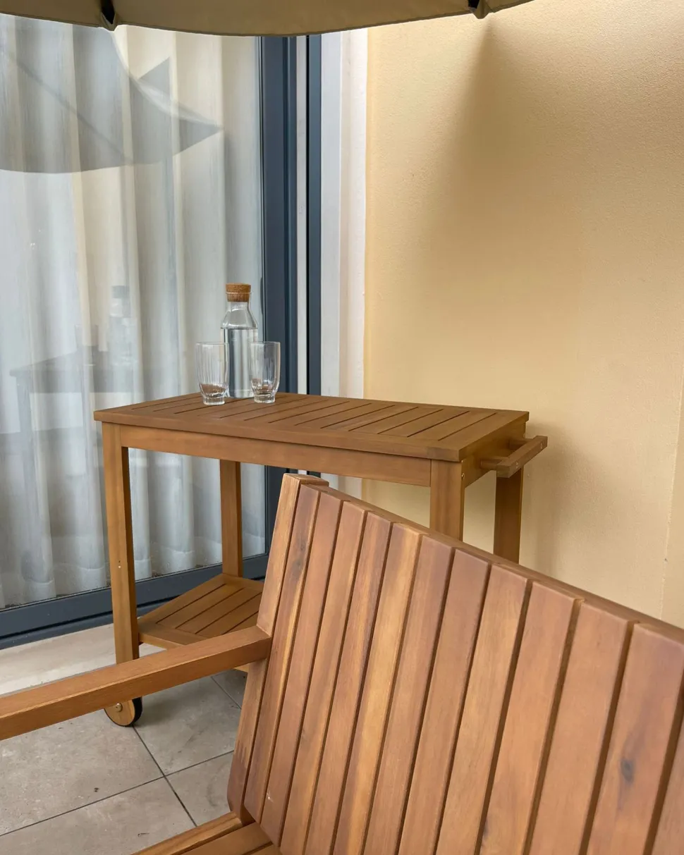 Gartenmöbel Set Akazienholz Hellbraun 8-Sitzer 10-Teilig Sassari