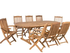 Gartenmöbel Set Akazienholz Hellbraun 8-Sitzer Maui