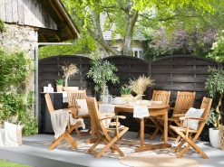 Gartenmöbel Set Akazienholz Hellbraun 8-Sitzer Maui