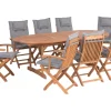Gartenmöbel Set Akazienholz Hellbraun 8-Sitzer Auflagen Grau Maui