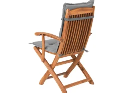 Gartenmöbel Set Akazienholz Hellbraun 8-Sitzer Auflagen Grau Maui