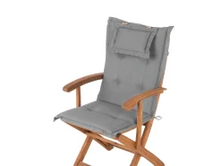 Gartenmöbel Set Akazienholz Hellbraun 8-Sitzer Auflagen Grau Maui