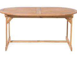 Gartenmöbel Set Akazienholz Hellbraun 8-Sitzer Auflagen Grau Maui