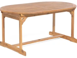 Gartenmöbel Set Akazienholz Hellbraun 8-Sitzer Auflagen Grau Maui