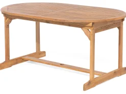 Gartenmöbel Set Akazienholz Hellbraun 8-Sitzer Auflagen Grau Maui