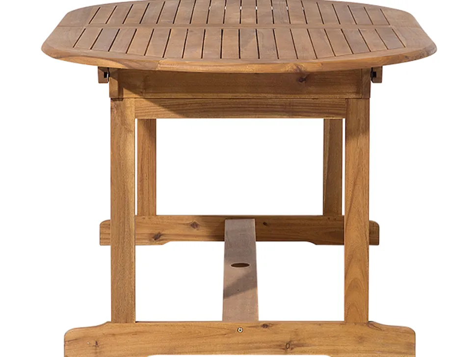 Gartenmöbel Set Akazienholz Hellbraun 8-Sitzer Auflagen Terracotta Maui