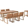 Gartenmöbel Set Akazienholz Hellbraun 6-Sitzer 8-Teilig Sassari