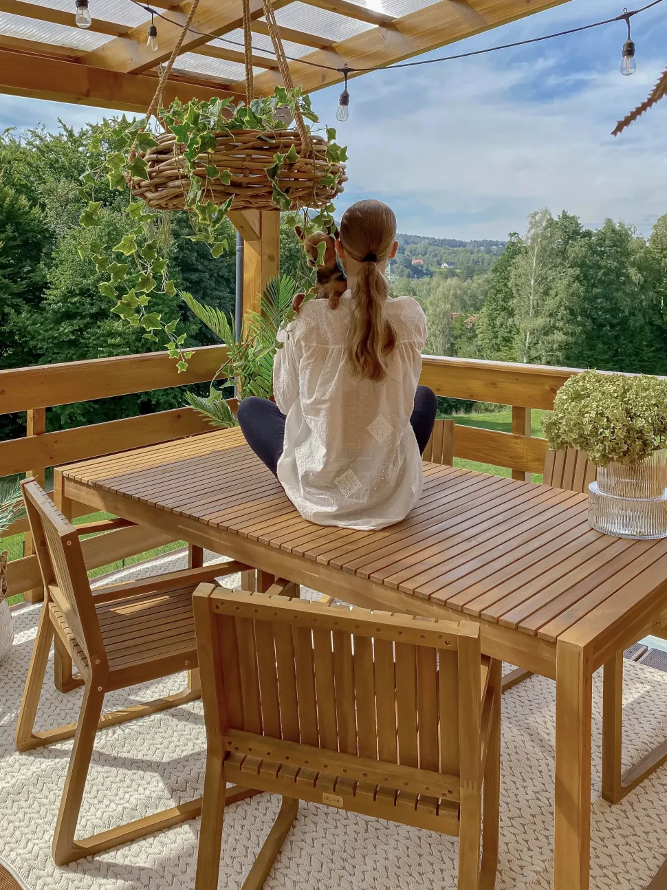 Gartenmöbel Set Akazienholz Hellbraun 6-Sitzer 8-Teilig Sassari