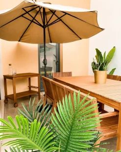 Gartenmöbel Set Akazienholz Hellbraun 6-Sitzer 8-Teilig Sassari