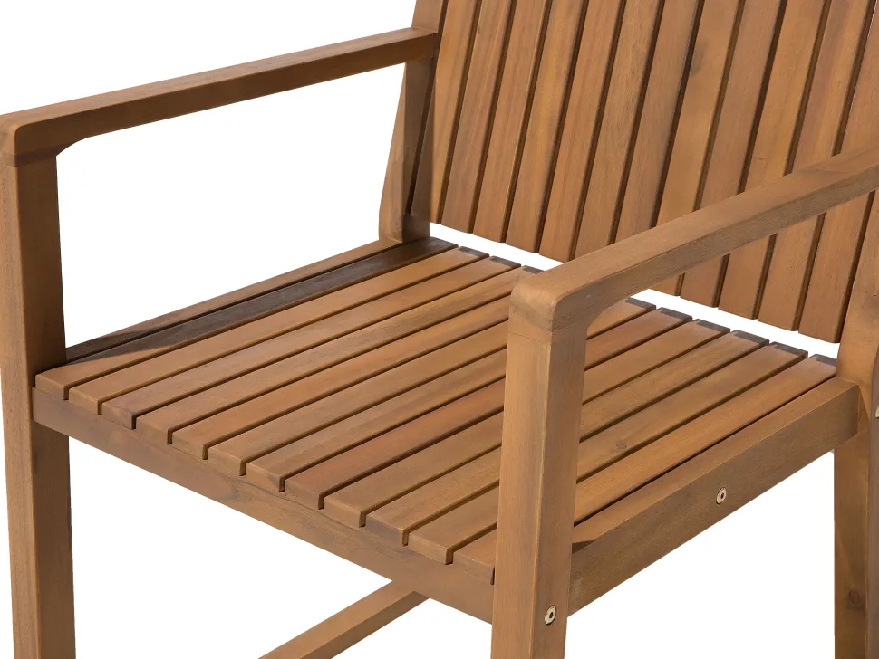 Gartenmöbel Set Akazienholz Hellbraun 6-Sitzer 8-Teilig Sassari