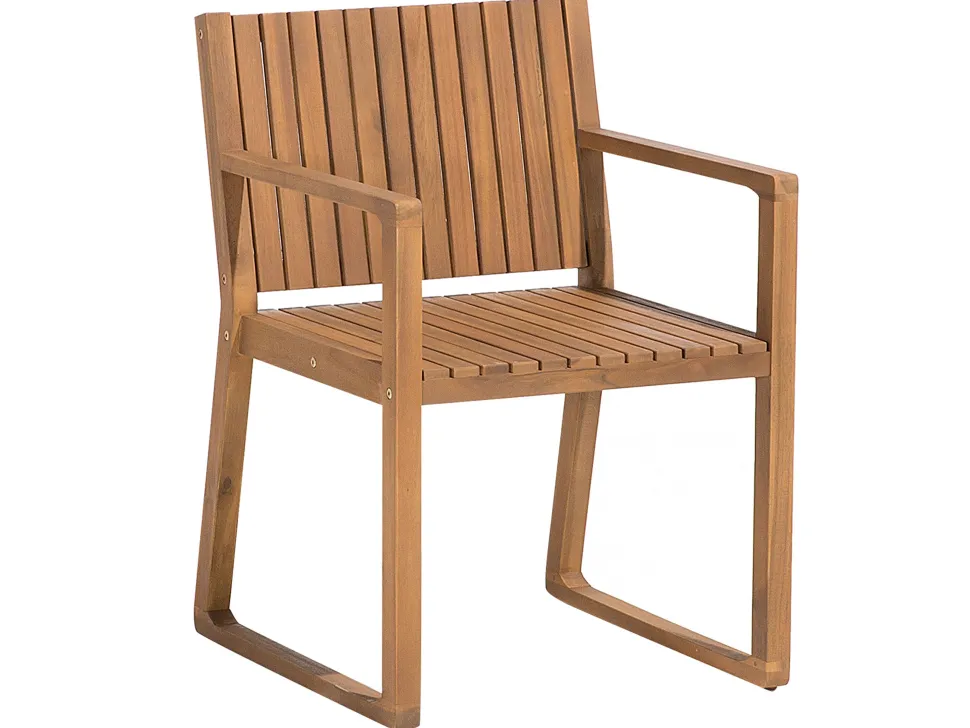 Gartenmöbel Set Akazienholz Hellbraun 6-Sitzer 8-Teilig Sassari