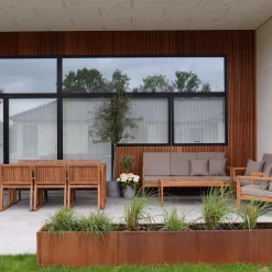 Gartenmöbel Set Akazienholz Hellbraun 6-Sitzer 8-Teilig Sassari