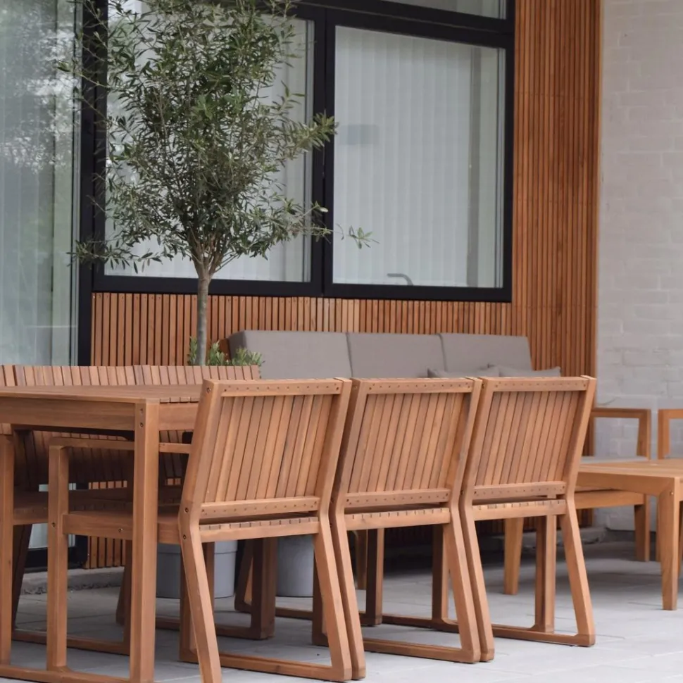 Gartenmöbel Set Akazienholz Hellbraun 6-Sitzer 8-Teilig Sassari