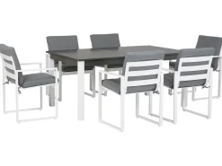 Gartenmöbel Set Aluminium Dunkelgrau 6-Sitzer Pancole