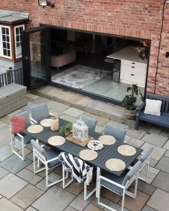 Gartenmöbel Set Aluminium Dunkelgrau 6-Sitzer Pancole
