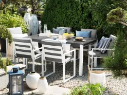 Gartenmöbel Set Aluminium Dunkelgrau 6-Sitzer Pancole